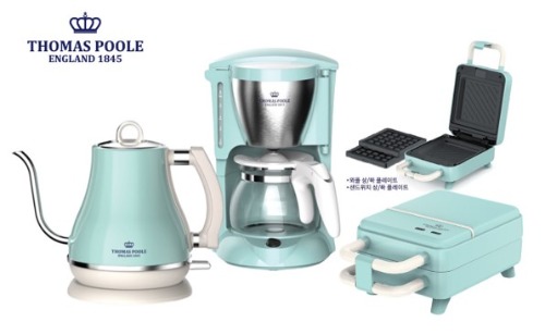 영국 토마스풀 주방가전 3종 세트 (더블린 2in1 와플메이커 + 드립포트 1.2L + 커피메이커 0.65L)