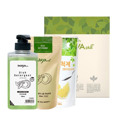 파파야플러스 고추냉이 주방소다 세제 3종