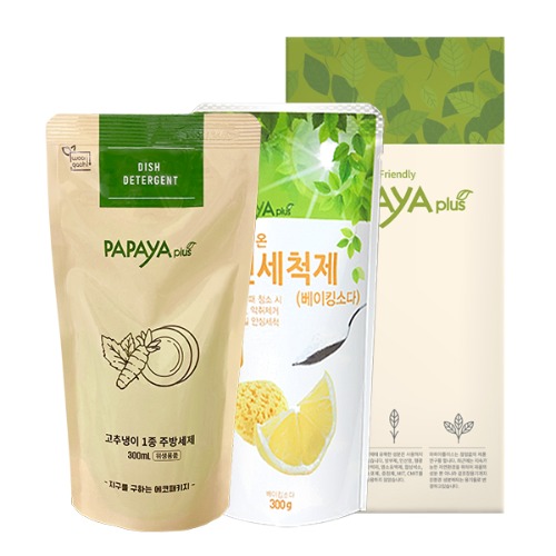 파파야플러스 세제&주방 리필 2종